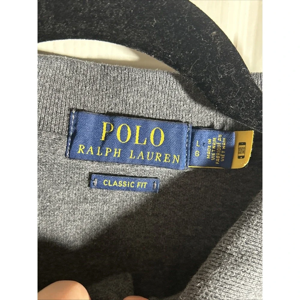Polo Ralph Lauren Shirt Mens‎ Size L Gray Pony Logo Long Sleeve Classic Fit